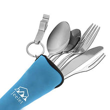 Carica l&#39;immagine nel visualizzatore di Gallery, FYSHOP Set di Posate da Campeggio Viaggio in Acciaio Inossidabile 1