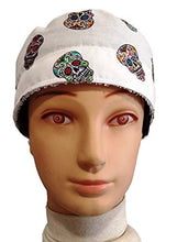 Carica l&#39;immagine nel visualizzatore di Gallery, Cappello sala operatoria donna CRANIO DI MEJICAN BIANCO per capelli lunghi.... - Ilgrandebazar