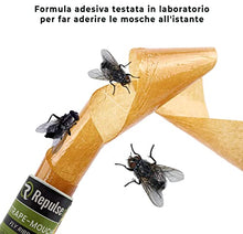 Carica l&#39;immagine nel visualizzatore di Gallery, Repulseo® Rotolini Acchiappamosche ✯Made in UE✯, Carta moschicida, Carta Adesiva Cattura Mosche, Trappola Adesiva per mosche interno, Fly catcher Ecologico e non tossico- 16 Rotoli