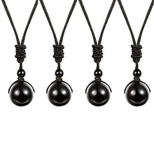 Carica l&#39;immagine nel visualizzatore di Gallery, Schneespitze 4 Pcs Ossidiana Ciondolo Collana,Pendente Naturale Collana... - Ilgrandebazar