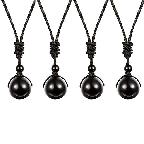 Schneespitze 4 Pcs Ossidiana Ciondolo Collana,Pendente Naturale Collana... - Ilgrandebazar