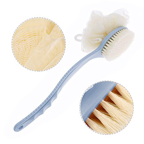 Spazzola per bagno a manico lungo, 2 in 1 il corpo blu - Ilgrandebazar