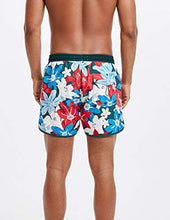 Carica l&#39;immagine nel visualizzatore di Gallery, MaaMgic Uomo Costume da Bagno Nuoto Calzoncini XS, Fiori Bianchi Blu Rossi
