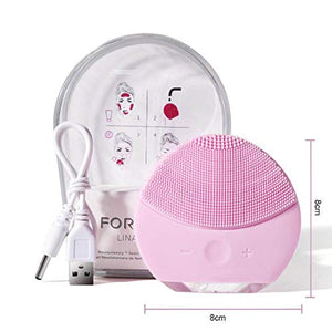 Silicone Detergente viso Spazzola di Pulizia del viso, Sonic Electric rosa1 - Ilgrandebazar