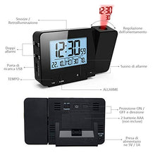 Carica l'immagine nel visualizzatore di Gallery, Deofde Sveglia con proiezione, Digitale Ampio Display LCD,... - Ilgrandebazar