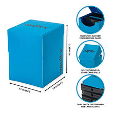 Carica l'immagine nel visualizzatore di Gallery, Vault X ® Porta Mazzo e 150 Bustine Nere per Carte - Formato Grande per 120+ Carte Imbustate - Senza PVC (Blu)