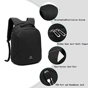 Antifurto Zaino Porta PC Sicurezza Laptop da 15.6 Pollici, Nero-3455a