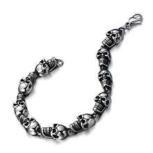 Carica l&#39;immagine nel visualizzatore di Gallery, Unisex, Braccialetto del Cranio Teschio, Bracciale da Uomo Donna, Acciaio... - Ilgrandebazar