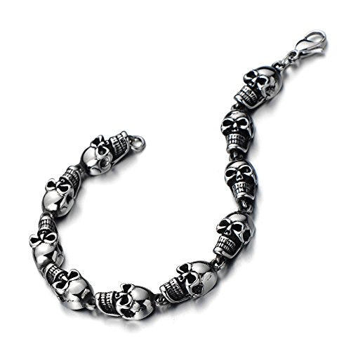 Unisex, Braccialetto del Cranio Teschio, Bracciale da Uomo Donna, Acciaio... - Ilgrandebazar