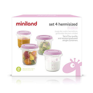 Set Contenitori Ermetici Miniland Rosa - Ilgrandebazar