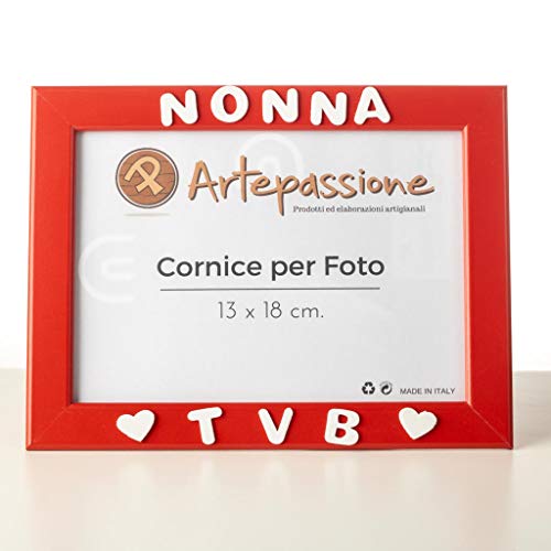 Cornici Rossa per foto in legno con la scritta Nonna TVB e decorata con... - Ilgrandebazar