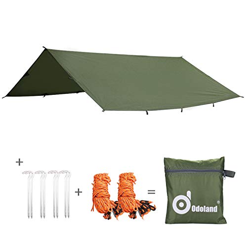 Odoland Tarp Tenda Parasole da Spiaggia con Ancoraggio a Sabbia e Cord –