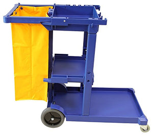 Carrello per pulizie multifunzione con sacchetto, colore blu - Ilgrandebazar