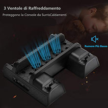 Carica l&#39;immagine nel visualizzatore di Gallery, PS4 Pro/ Slim/ Supporto Verticale con 3 Ventole 2 Stazioni di...
