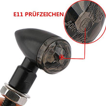 Carica l'immagine nel visualizzatore di Gallery, SHIN YO - Mini frecce a LED E11 per moto, ATV, Schwarz - Rauchgraue Schale