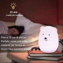 Carica l&#39;immagine nel visualizzatore di Gallery, Luce Notturna Bambini in Silicone Morbido Safe Lampada da Comodino 9 Colori... - Ilgrandebazar