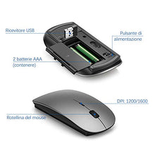 Carica l'immagine nel visualizzatore di Gallery, TopMate. Tastiera e Mouse Wireless combinati 2.4GHz Design Gris Negro