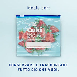 Cuki Sacchetti Apri e Chiudi Ermetici Picooli, 1L, 15 Pezzi 15 Unità (Confezione da 1)