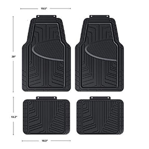 AmazonBasics - Set da 4 tappetini in gomma per auto, SUV, camion, Nero