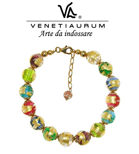 Venetiaurum - Bracciale Da Donna Con Perle In Vetro Originale Di Murano E...