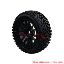 Carica l'immagine nel visualizzatore di Gallery, BQLZR RC 1:10 Wheel Rim Rubber Tyre Tires for Off-Road Vehicle Black Pack of... - Ilgrandebazar