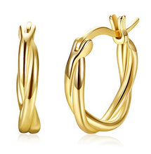 Carica l'immagine nel visualizzatore di Gallery, Sllaiss, piccoli orecchini a cerchio intrecciati in argento Sterling S925,... - Ilgrandebazar