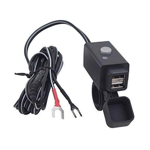 YGL Impermeabile Caricabatterie USB per Moto con Interruttore di nero - Ilgrandebazar