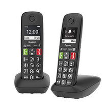 Carica l&#39;immagine nel visualizzatore di Gallery, Gigaset E290 Duo, Telefoni Cordless, Due Portatili con Suonerie Forti, Nero - Ilgrandebazar
