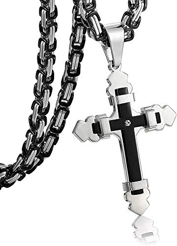 LOLIAS Gioielli Collana Croce in Acciaio Inossidabile per Uomo a... - Ilgrandebazar