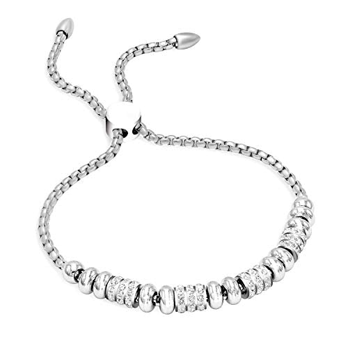 SAGA GIOIELLI® BRACCIALE DONNA ACCIAIO CRISTALLI FESTA DELLA MAMMA