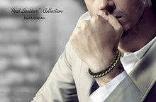 Carica l&#39;immagine nel visualizzatore di Gallery, Halukakah ● Onore ● Bracciale Uomo in Vera Pelle Cuoio con Catena Titanio... - Ilgrandebazar
