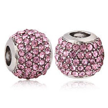 Carica l&#39;immagine nel visualizzatore di Gallery, Andante-Stones 925 Argento Pavé Bead con zirconi scintillanti (Rosa)... - Ilgrandebazar