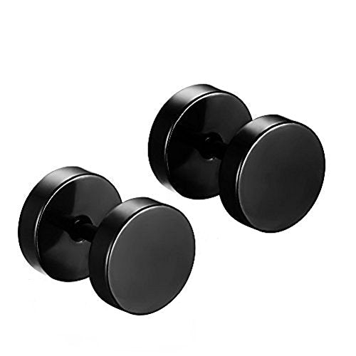 aituo unisex forte 2pcs punk gotico di 5mm+8mm+10mm, 3 pairs in total, Nero