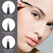 Carica l&#39;immagine nel visualizzatore di Gallery, Pinzette Per Sopracciglia Professionali Di Nuova Generazione In Acciaio Nero