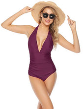 Carica l'immagine nel visualizzatore di Gallery, Abollria Costume Intero Donna con Push-up 52-54, Tipo 2-rosso Viola - Ilgrandebazar