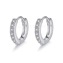 Carica l&#39;immagine nel visualizzatore di Gallery, J.Endéar Orecchini Donna, 925 Argento Cerchio di Zirconia Cubica... - Ilgrandebazar