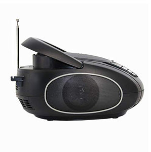 LONPOO Radio Portatili Boombox, Lettore CD MP3 con USB, AUX Nero