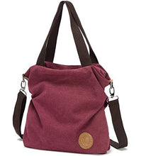 Carica l'immagine nel visualizzatore di Gallery, Myhozee Borsa Donna, Borse a Mano Tela Tracolla a Vino Rosso