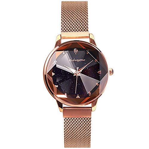 RORIOS Orologio Donna Cielo Stellato - Quadrante Brillante, Cinturino In Mesh Acciaio, Elegante