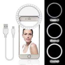 Carica l'immagine nel visualizzatore di Gallery, Diyife Selfie Ring Light, [Ultima Versione] Ricaricabile Luce Dell'Anello Selfie 3 Livelli di Luminosità 36 LED con Clip di Regolazione su Telefono Cellulare per Youtube, Facebook, Live Stream,ECC