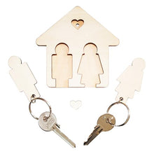 Carica l&#39;immagine nel visualizzatore di Gallery, LAC Portachiavi Coppia Lui e Lei in Legno | Portachiavi Casa Nuova Regalo Coppia Amore | Portachiavi Prima Casa Idee Regalo Anniversario Matrimonio | Portachiavi Donna Uomo Regali Natale