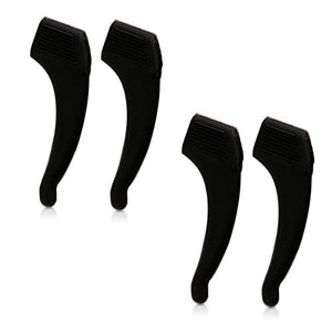 kwmobile Gancio ferma occhiali in silicone - Set 4 ganci antiscivolo L, Nero - Ilgrandebazar