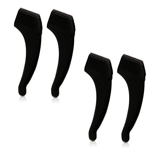 kwmobile Gancio ferma occhiali in silicone - Set 4 ganci antiscivolo L, Nero - Ilgrandebazar