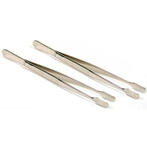 Stamp Tweezers, 2pcs Tweezers Philately Stamps Collector Tools (Silver)