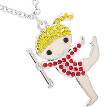 Carica l&#39;immagine nel visualizzatore di Gallery, Collana con ciondolo a forma di ballerina ginnastica ritmica, yellow+red - Ilgrandebazar