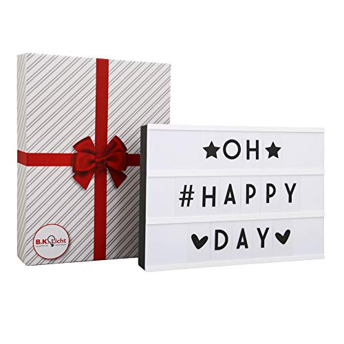 Box LED luminoso I luce decorativa con lettere intercambiabili I lavagna A4