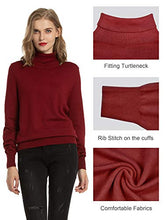 Carica l'immagine nel visualizzatore di Gallery, Woolen Bloom Maglione Collo Alto Donna Felpa Ragazza XXL, Vino Rosso