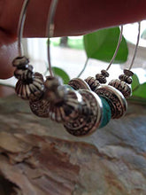 Carica l&#39;immagine nel visualizzatore di Gallery, ✿ NUOVI BOHO TRIBAL CREME TURCHESI ✿ Orecchini stile Bali