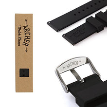 Carica l&#39;immagine nel visualizzatore di Gallery, Archer Watch Straps | Ricambio di Cinturino Silicone per Uomo e 22mm, Nero - Ilgrandebazar