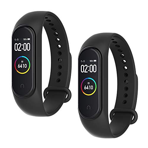 WD&CD Cinturini Compatibile per Mi Band 3/ 4, in Nero * 2 - Ilgrandebazar